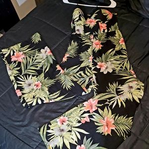 Jumper Floral Flare Legs